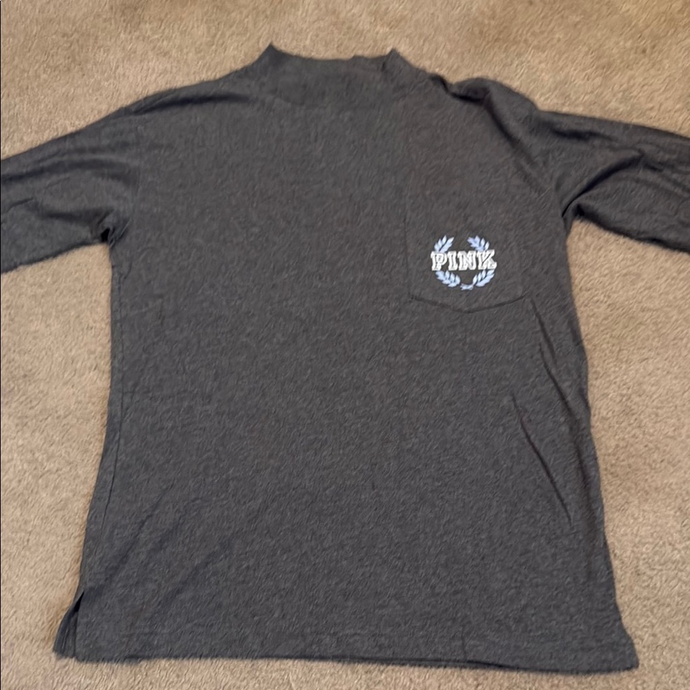 New PINK Victoria's Secret Charcoal Pocket Tee